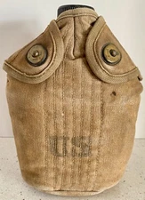 Vintage WWII WW2 US 1944 Vollrath Canteen Military Insulated Bag Lid Chain