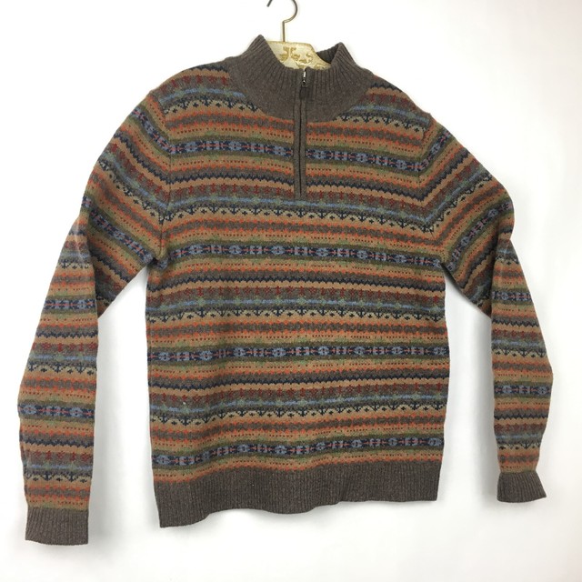 Sundance Mens 100 Lambswool 1/4 Zip Pullover Sweater Multicolor Size