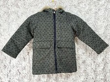 Oshkosh B'gosh Blue Heart Hooded Winter Jacket Girls Size 6 / 6X Coat Fur Trim