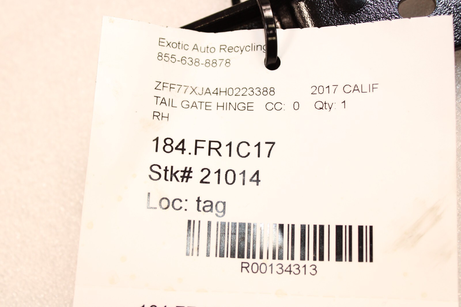 Ferrari California, RH, Right, Tail Gate Hinge, Used