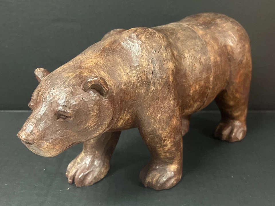 CARVED WOOD PAPER MACHE MOLD/SCULPTURE OF POLAR BEAR  #P139 - Image 2 of 4