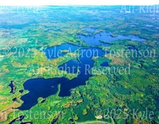 Spider Lake Chain, Sawyer County, Hayward, Wisc. Overhead Photo. Frame Optional.