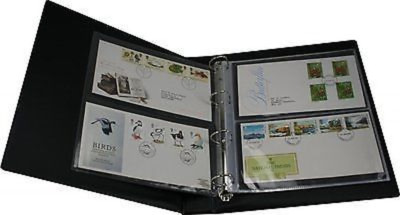 100 4 Ring Ersttagsbrief Albumblätter, 4 Umschläge pro Seite