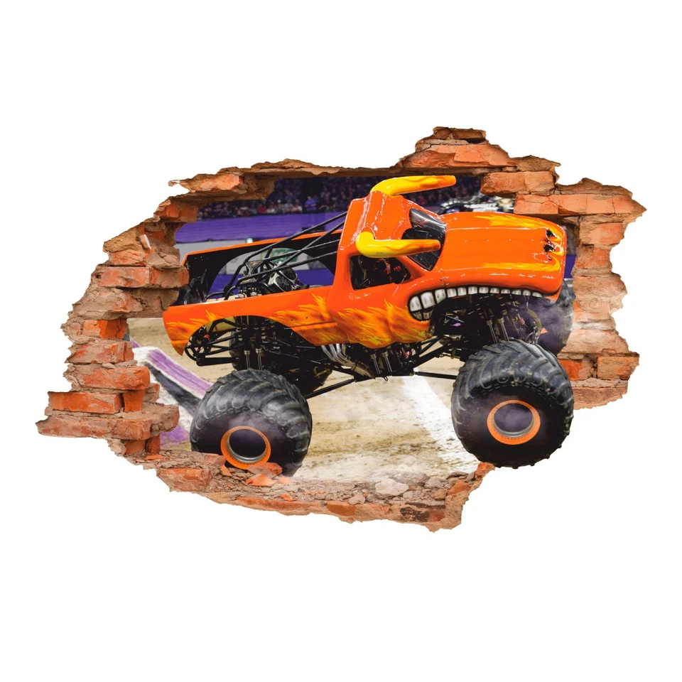 Calcomanía de pared Monster Truck, pegatina de pared Big Truck, decoración de pared, Bull Truck, carrera Foto 2 de 4