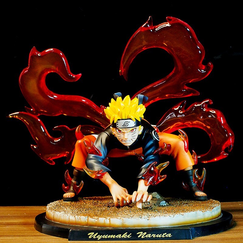 Anime Naruto Ninja Uzumaki Nine Tails Kurama Sennin Mode Flame