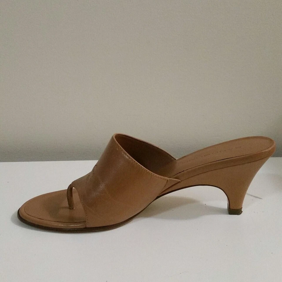 复古 Bandolino 女式皮革棕褐色凉鞋拖鞋 7m 码 — 第 2/3 张图片