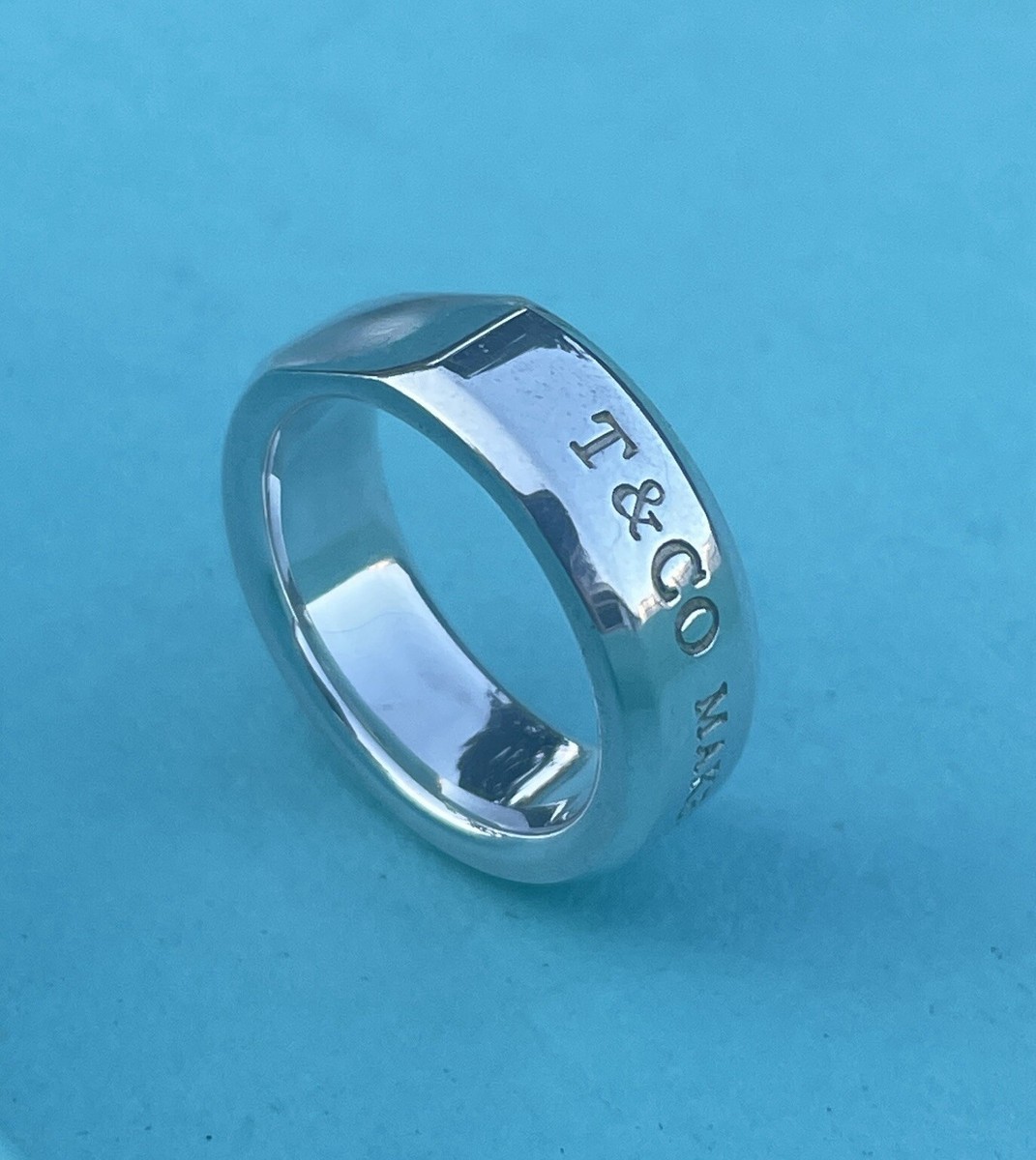 Tiffany & Co. Heavy Sterling Silver 1837 Makers Band Ring Sz Tiffany & Co. Heavy Sterling Silver 1837 Makers Band Ring Sz
