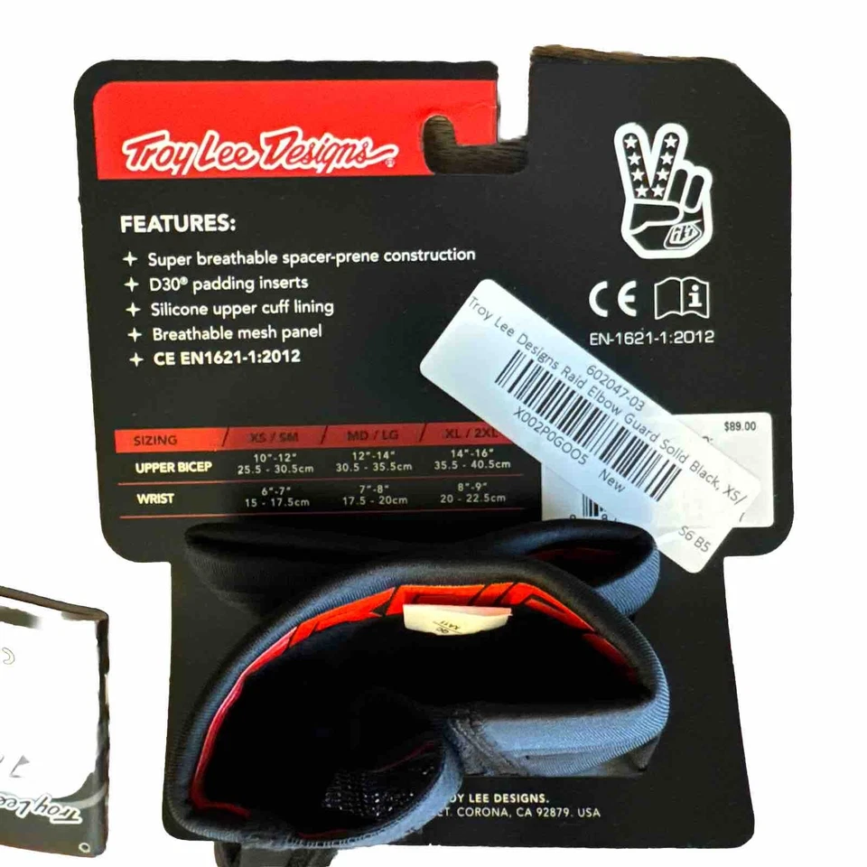 Protectores de codo Troy Lee Designs para adultos escenario MTB negro talla MD/LG Foto 2 de 4