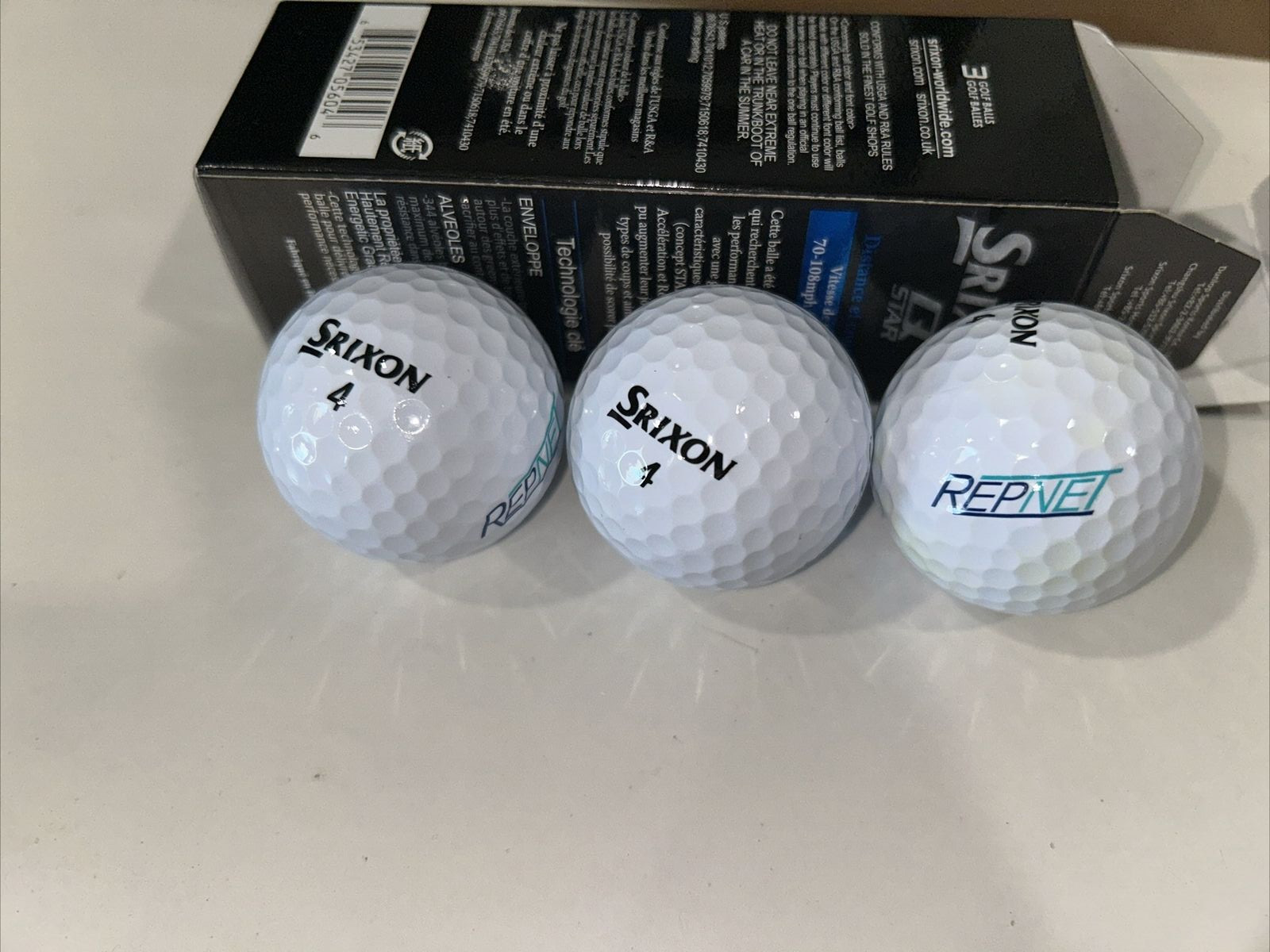 SRIXON QSTAR ALL ABILITY DISTANCE & CONTROL PURE WHITE SET OF 3 GOLF BALLS