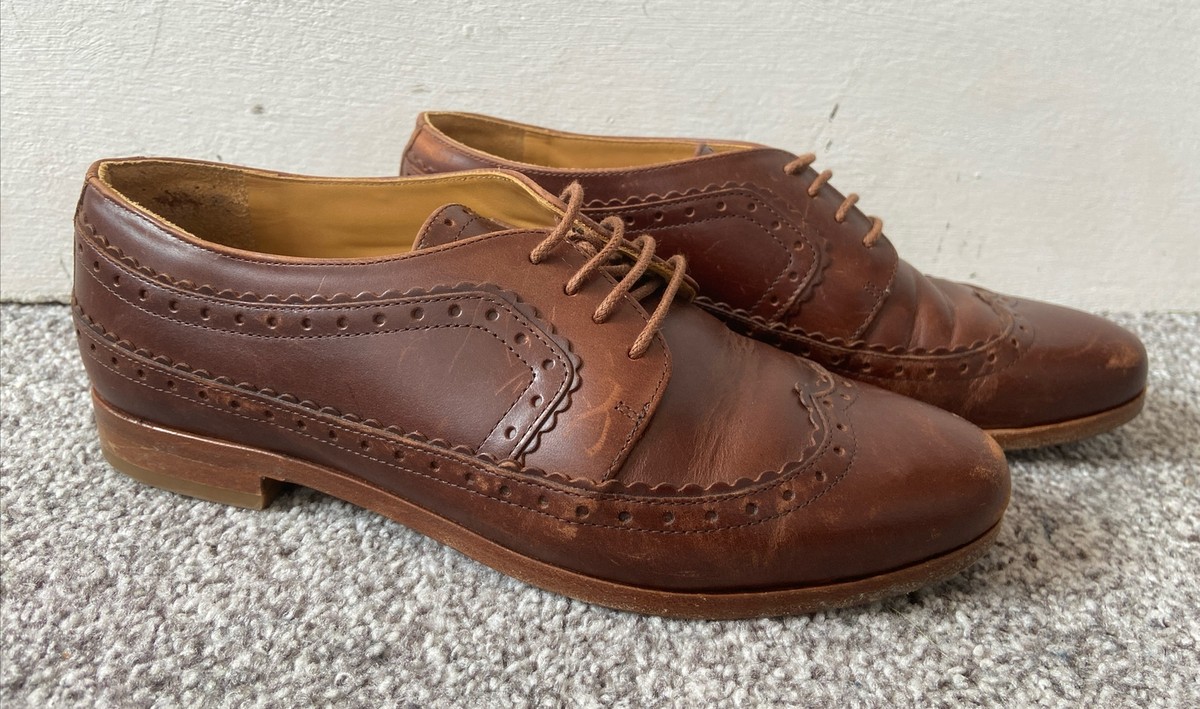 Womens Sezane Brown Brogue Shoes Uk Size EU 38 Lace Up Heritage