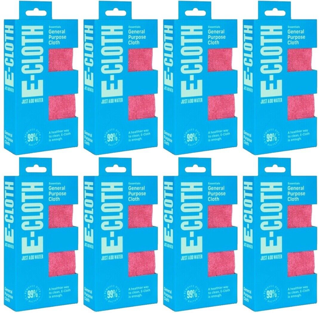 8x e-cloth General Purpose Microfibre Household Cleaning Cloth - Assorted