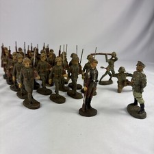 Lot Of 25 Vintage Elastolin Marching And Fighting German Toy Soldiers