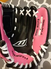 Worth Youth Baseball Glove RH Model W92PB 9" Black/Pink w/ White Laces"