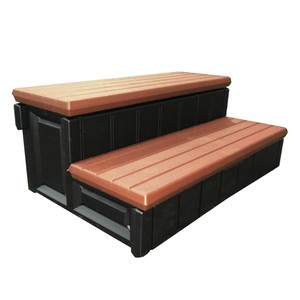 Confer Leisure Accents 36 Inch Deluxe Patio Long Hot Tub & Spa Step, Redwood - Click1Get2 Promotions