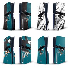 NHL SAN JOSE SHARKS VINYL SKIN DECAL FOR SONY PS5 PRO DISC EDITION CONSOLE