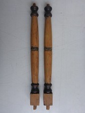 2 Vecchio Colonne Credenza Vertico Rialzo Legno Stile Liberty 1910-1930 35,5 CM