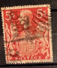 GB Postage Stamps 2/6 and the 5 Shilling used Definitive KGVI Stamps