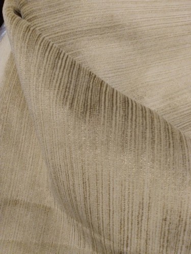 38" 52" VINTAGE CELERY SELFT STRIPED UPHOLSTERY VELVET FABRIC PILLOWS, CRAFTS - Picture 2 of 4