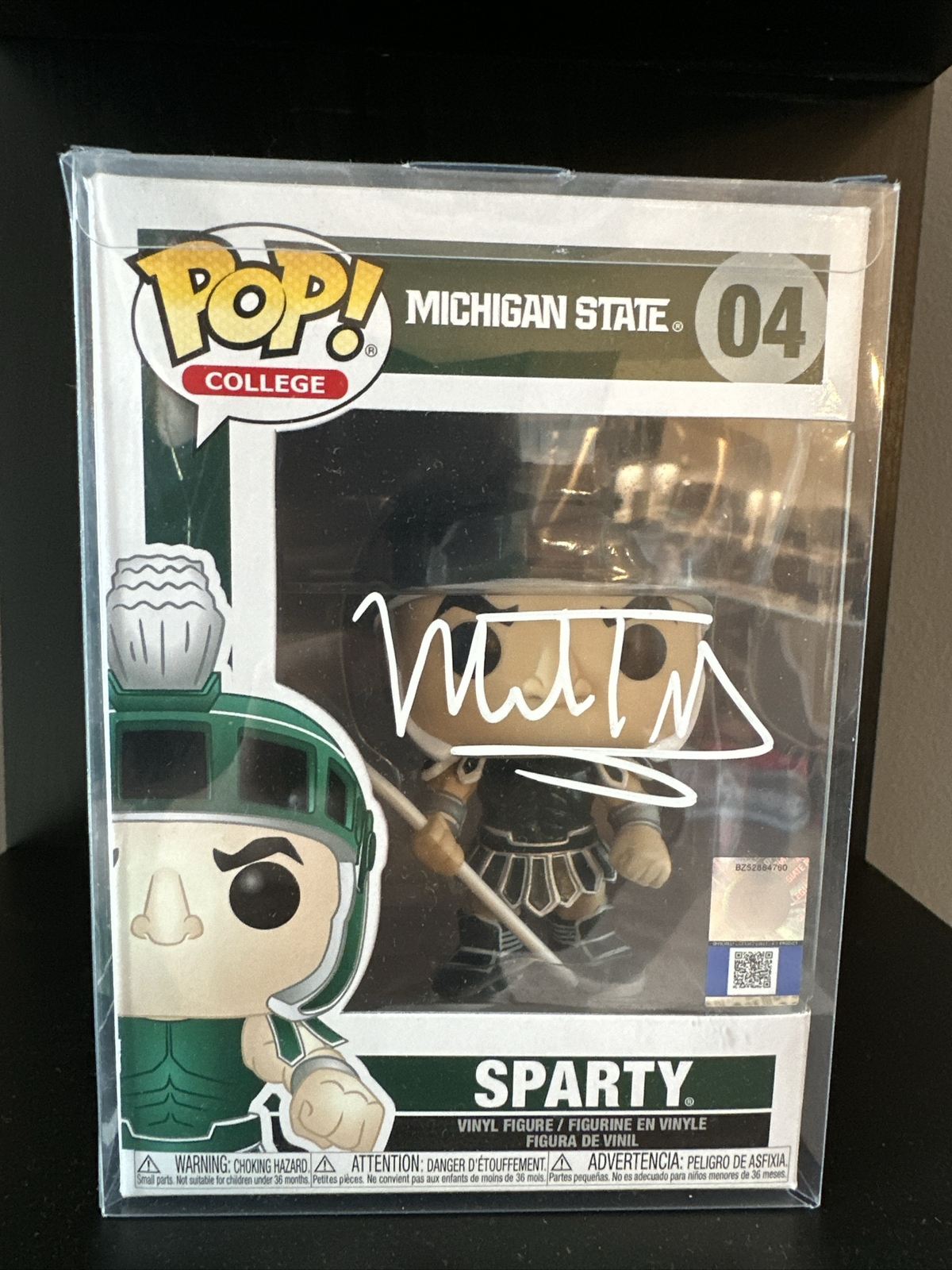 MEL TUCKER SIGNED MICHIGAN STATE SPARTANS SPARTY FUNKO POP BECKETT WITNESS COA 