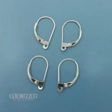 4 Sterling Silver Leverback Ear Wire Earrings w/Open Loop 11 x 18mm #33503
