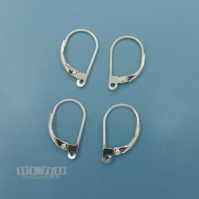 4 Sterling Silver Leverback Ear Wire Earrings w/Open Loop 11 x 18mm #33503