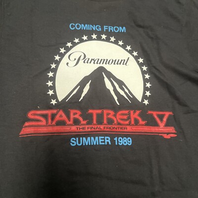 VTG 1989 STAR TREK V FINAL FRONTIER SHIRT Medium SINGLE STITCH