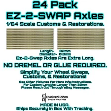 Ez-2-Swap Axle 24Pk 32mm For 1/64 Scale Customs Restorations Real Rider