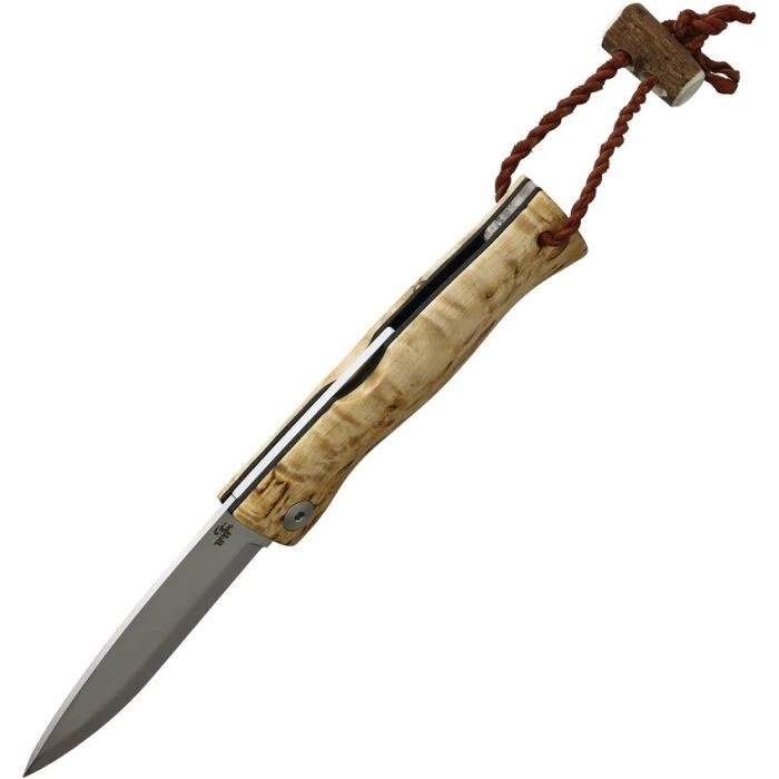 Karesuando Kniven Paltsa Folding Knife 2.75" RWL-34 Steel Blade Curly Birch - Imagem 4 de 4