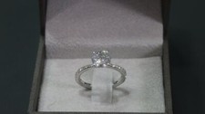 1.46 Ct Simulated Diamond Wedding Engagement Ring 14K Solid White Gold Size 6