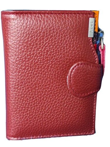 Portafoglio Donna VERA PELLE rosso Portamonete Portacarte Portadocumenti |  eBay