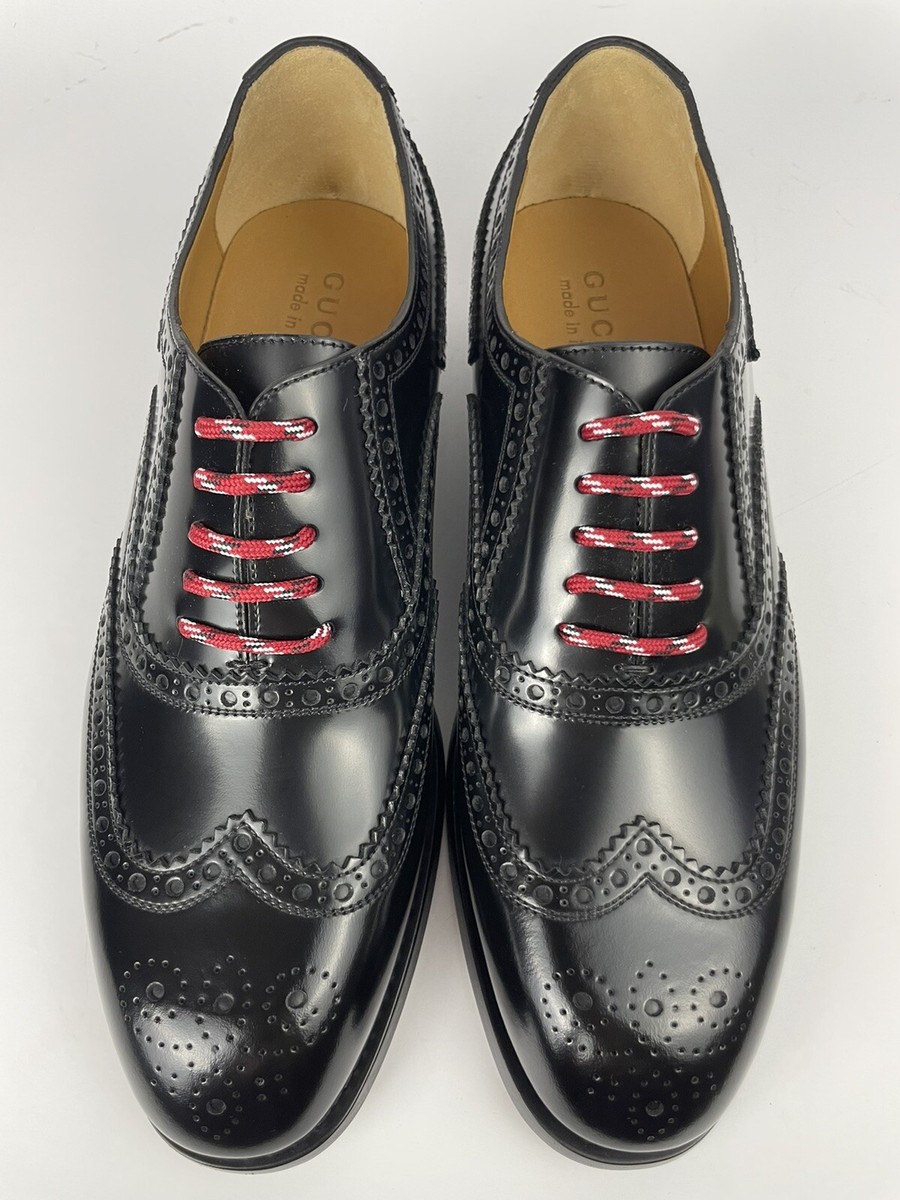 Gucci 723694 Black Cordovan Lux Lace Up Oxfords Men's 8.5/US 9 | eBay