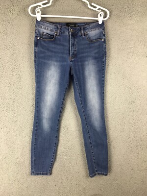 Tahari Chloe Fit Solution Skinny Womens Mid Rise Stretch Blue Jeans Size 6/28