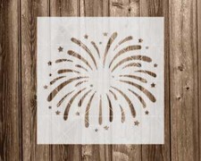 Fireworks Stencil, Durable Handmade Mylar Reusable Craft Painting Template, 2331