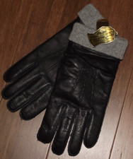 Philippines black leather gloves Men's size XL x-large removable lining D