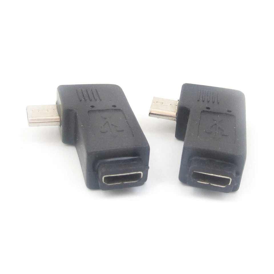 1pc Micro USB 5Pin Male To Female Right Angle 90D Extension Adapter Connector - Image 3 of 3