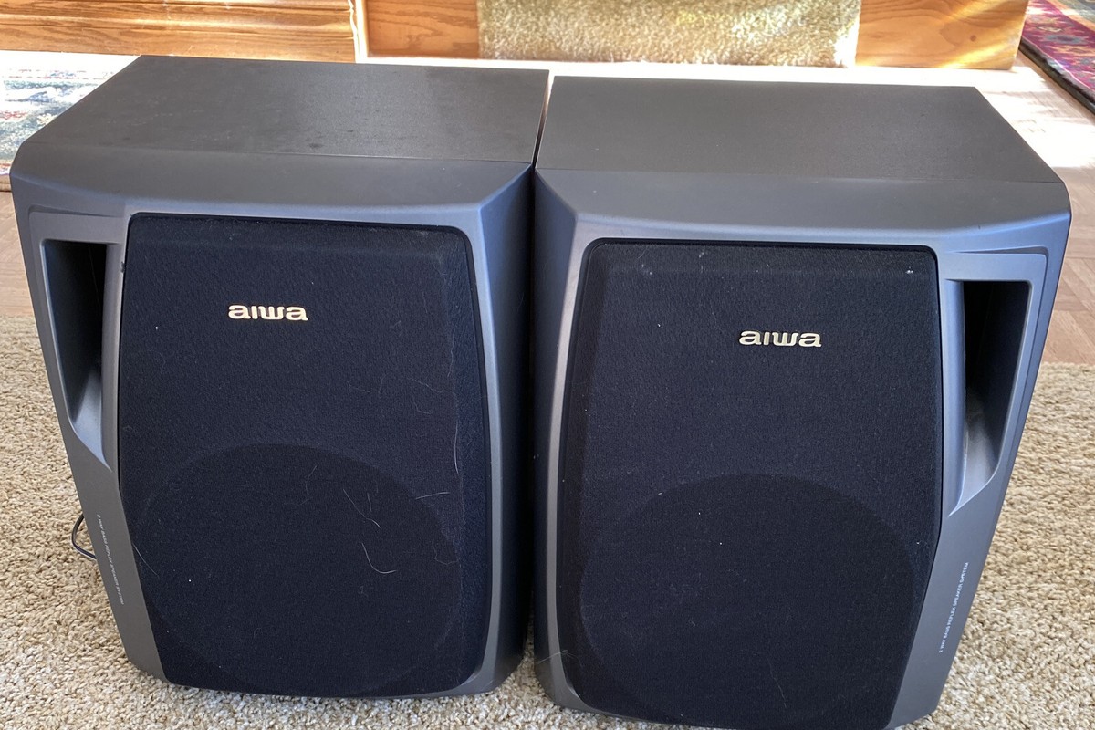 AIWA 防磁設計 2ウェイスピーカー ブラック Aiwa 2 Way Bass Reflex Speaker System - Black (SX-Z700) - 6