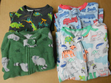 Lot of 4 Simple Joys/Carter's/Old Navy BOYS Sleepwear Pajamas Fire Truck 12-24M