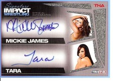 TNA Mickie James Tara 2011 Signature Impact SILVER Dual Autograph Card SN 76 /99