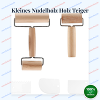 Kleines Nudelholz Holz Teigroller Wellholz Teigausroller Pizza Pasta 3 Schaber