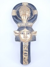 Ancient Egyptian Stone Key of Life Scarab Protective Beetle with Hieroglyphics