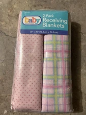 Baby Connection 2 PK Receiving Blankets 30” X 30” (T-27)