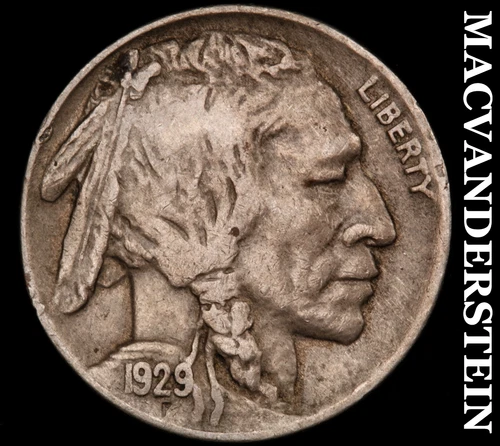 1929-D Buffalo Nickel- Clipped- Semi Key Better Date #J2868