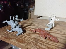 MARX 60s Civil War FALLING HORSE  RIDER LOT Figures Playset