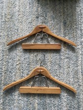 Vintage Wooden Suit Hangers Lot Of 2 Jacket And Pant