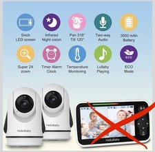 HELLOBABY HB6351-2 5" 2 Cameras Only - New in Box. No Screen.