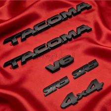 6PCS Emblem Overlay Kit for 2016-2023 Tacoma SR5 V6 Tailgate Body Side Blackout