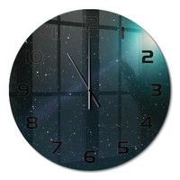 Runde Glasuhr Runde Wanduhr Aus GehäRtetem Glas Galaxie Schwarze Zeiger Fi60 Cm