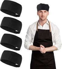 4 Pcs Unisex Chef Hats Adjustable Kitchen Cooking Caps with Breathable Mesh Top