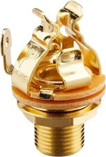 Pure Tone Multi-Contact 1/4 inch Mono Output Jack | Gold | Dual 1-pack 