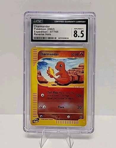 CGC 8.5 Charmander 97/165 Expedition  Reverse Holo 2002 Pokemon Card Graded